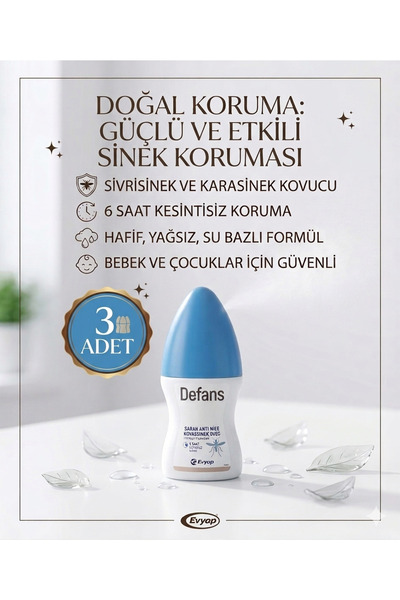 Defans Detan Sinek Kovucu Su Bazlı Losyon 3lü adet