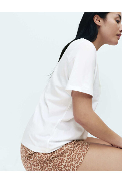 Marks & Spencer Pamuk Karışımlı Desenli Şortlu Pijama Takımı