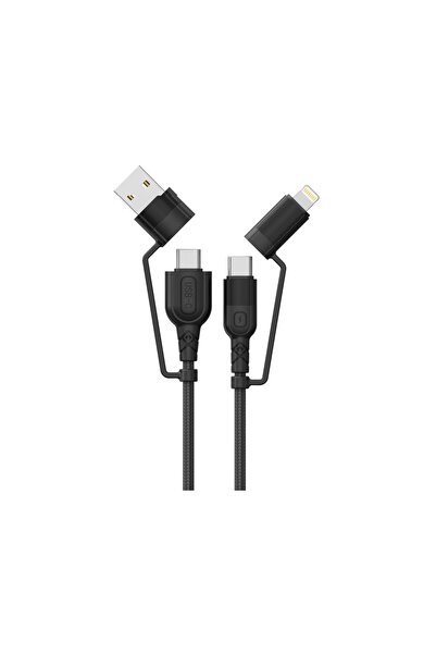 lemontti Cablu multi-conector 4 în 1, USB-A și Type-C la Type-C și Lightning,...