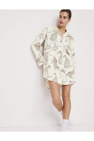 Marks & Spencer Cool Comfort Desenli Uzun Gecelik