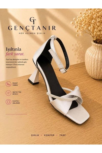 GENCTANİR SHOES Women's Arline Stone Detailed Sandals