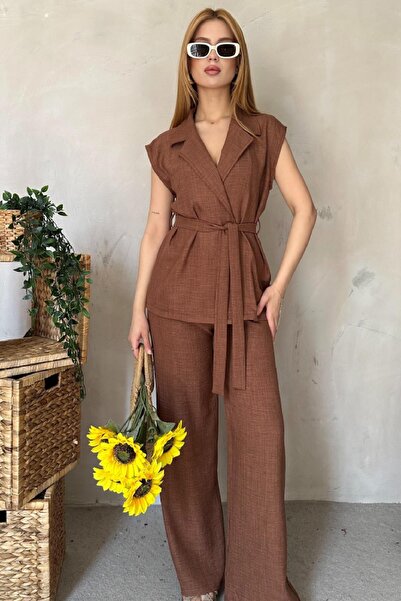 Angel Mia Sofia Vest Suit Brown