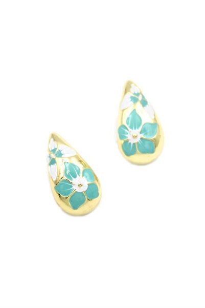 Generic Brand Flower Earrings - Blue