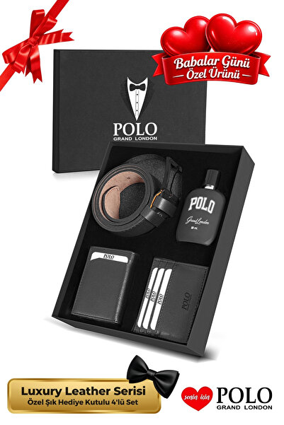 POLOGRAND London 4'lü Set Özel Kutulu Babalar Günü Hediyesi İçin Babaya Hediy...