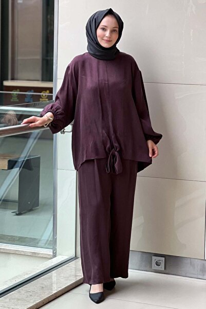 Ghisa Fiyonk Bağlı Tunik Bol Pantolon Takım