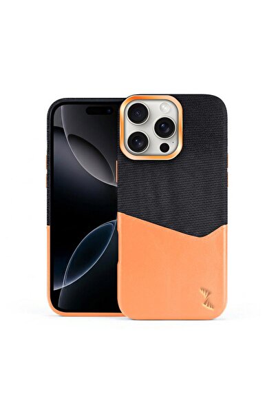 Zebana Apple iPhone 16 Pro Uyumlu Kılıf Zeyra M-Safe Kartlıklı Deri Kılıf Kah...