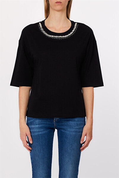 liu.jo Liu Jo Ecs T-Shirt Moda M/C Kadın Bisiklet Yaka T-Shirt Çok Renkli