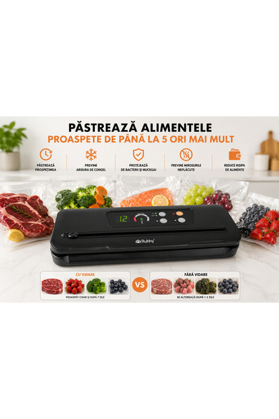 Ruhhy Food Vacuum Sealer, Ruhhy, 120W, Vacuum & Seal Function, Dry/Moist Mode...