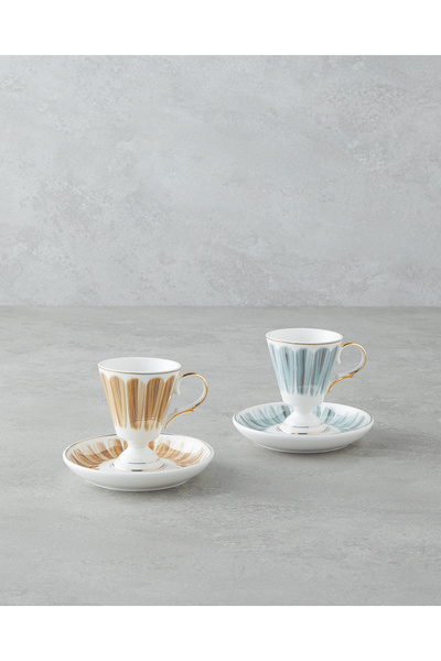 English Home Winnie Porselen 4 Parça 2 Kişilik Kahve Fincan Takımı 90 ml Yeşi...