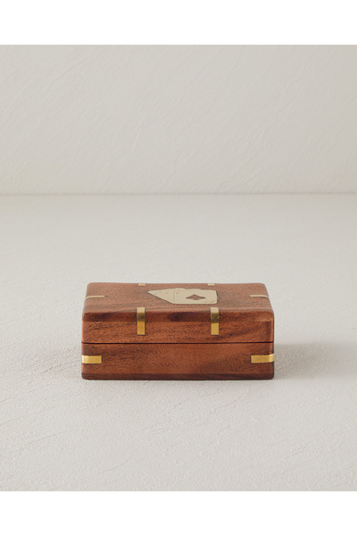 English Home Card Box Dekoratif 12,5x8,5x2,5 cm Kahve