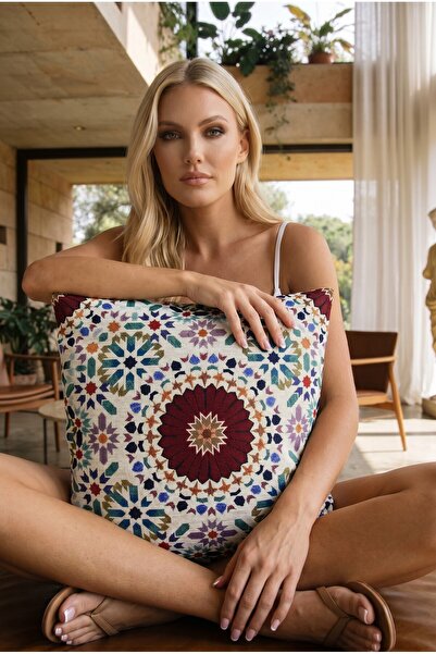 Chintar Jacquard Tapestry Panel Woven Green Mandala Decorative Throw Pillow /...
