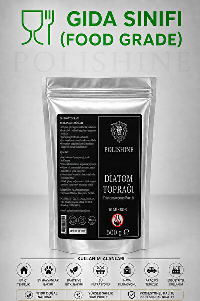 POLİSHİNE Diatom Toprağı 10 Mikron 500gr | Yüksek Saflık Ultra İnce Profesyon...
