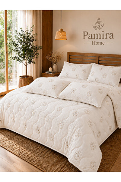 Pamira Home Double 100% Merino Lamb Wool Quilt + 2 Merino Bead Wool Pillow Set