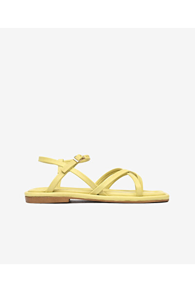 Greyder Kadın Neon Yeşili Hakiki Deri Sandalet 4Y2CS59032