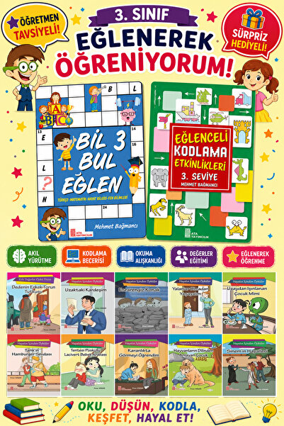 Ata Yayıncılık 3.Sınıflar İçin Okumayı Sevdiren 10 lu Hikaye Seti -Bil Bul Eğ...