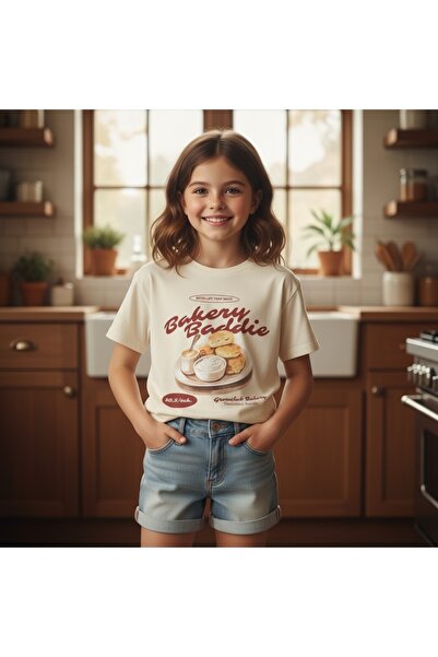 mirkidsclub تيشيرت يومي مريح مطبوع عليه Bakery للجنسين مصنوع من القطن بنسبة 100%