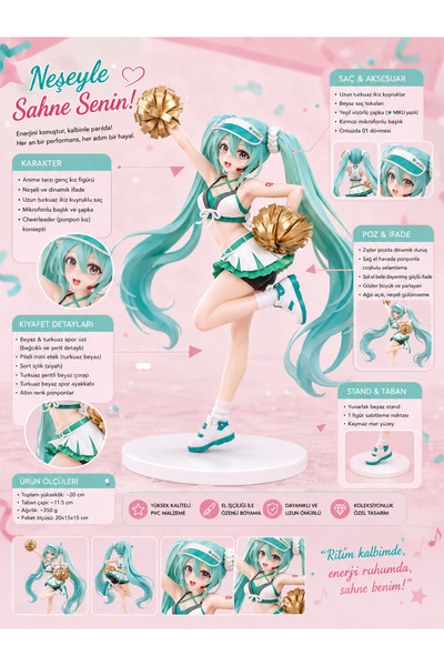 Zigver HATSUNE MİKU ANİME 20 CM amigo ayakta dekoratif süsler anime