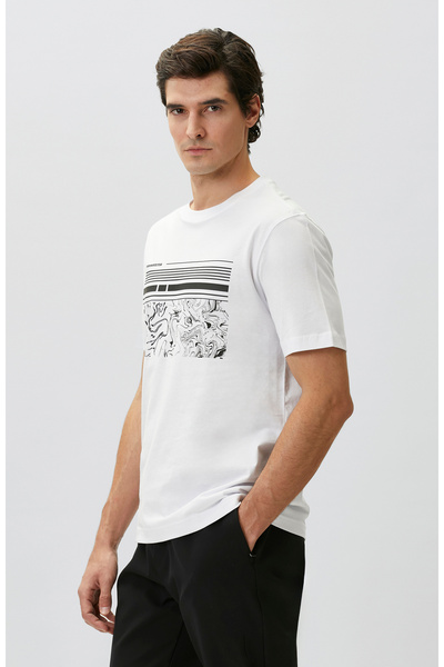Network Kırık Beyaz Baskılı T-shirt