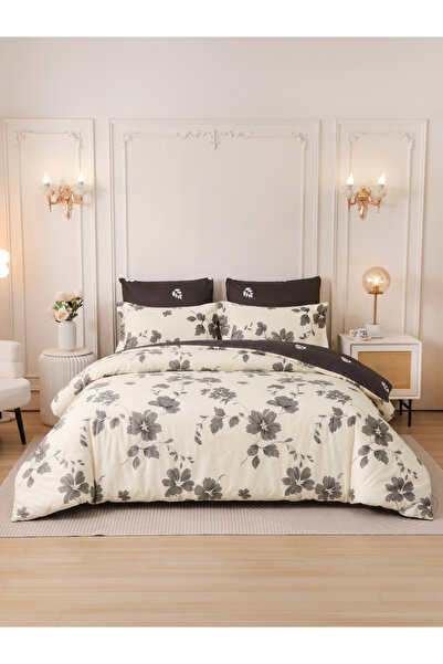 Donetella 4-Pcs Printed Duvet Cover Set Queen Size 200x230cm, Brushed Microfi...