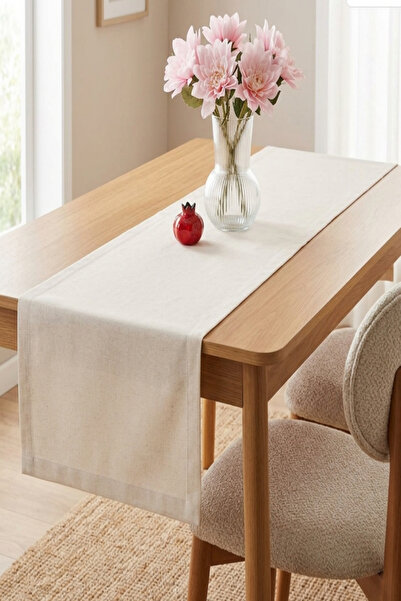 zarafet concept Naturel Ham Keten Bej Runner 40x110