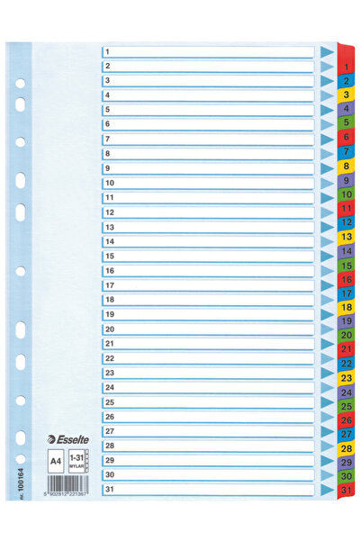 Esselte Separatoare pentru fișe indexate 1-31 MYLAR