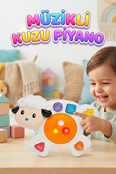 Farbu Müzikli Kuzu Piyano HJ 8003, Işıklı ve Sesli Çocuklar İçin Eğlenceli Oy...