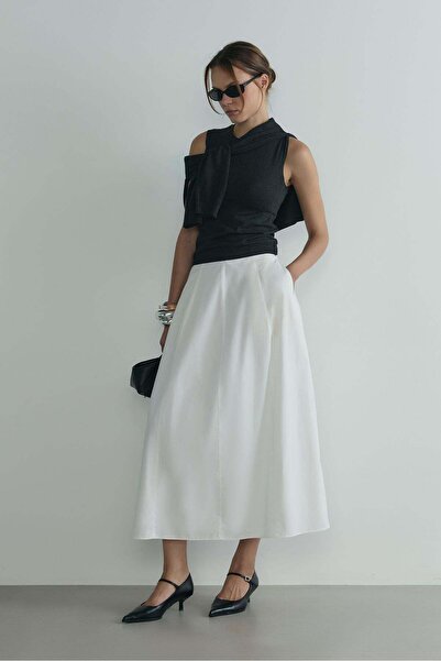 Suud Collection Λευκή Φούστα Μπαλόνι Lade