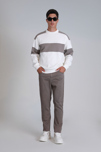 Lufian Ανδρικό παντελόνι chino Helt Spor Slim Fit Sand