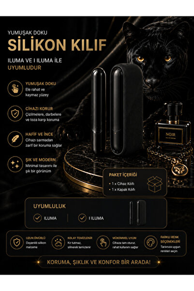 Zigver Iqos Iluma Modeli Için Silikon Kılıf Seti Black(TEREA ILE ÇALIŞAN CİHA...