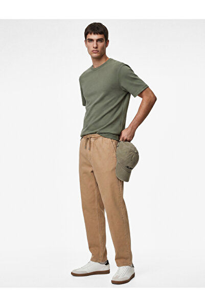Koton Cotton Comfortable Fit Pocketed Waist-Tie Jean Trousers