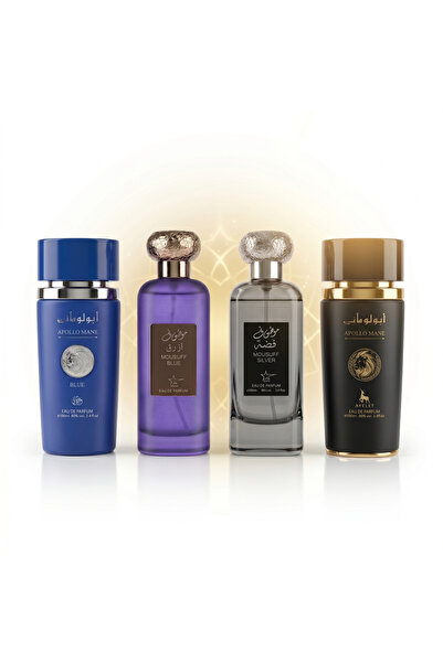Ayelet Set de 4 parfumuri bărbătești orientale 100ML - Apollo Blue + Mousuff ...