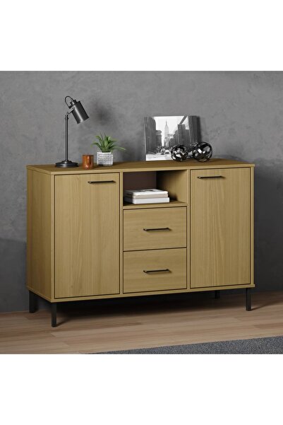 Concept Servantă cu picioare metalice „OSLO” maro 113x40x77 cm lemn