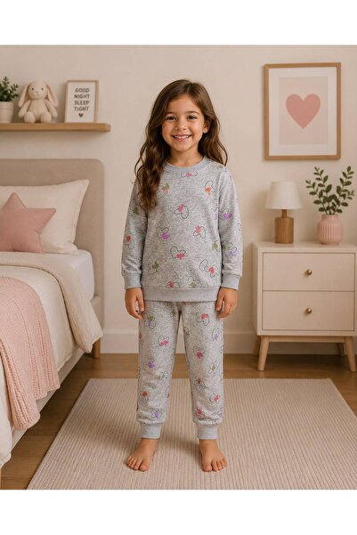 Fil Kids Set de pijamale sezoniere pentru fete, din bumbac, gri, cu model ini...