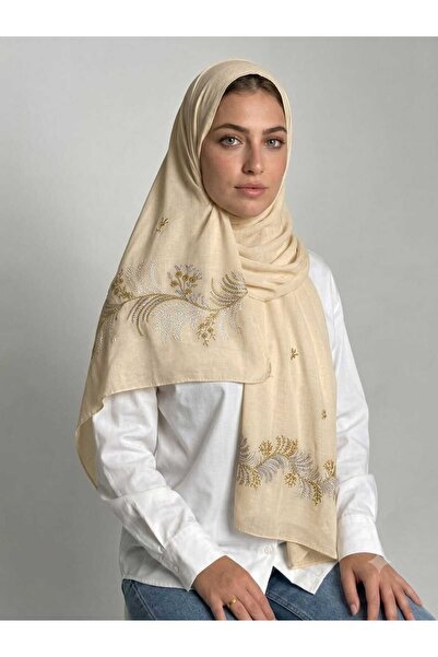 Veil Designer طرحه بوال بيج بتطريز ذهبي علي كامل الطرحه 190*60
