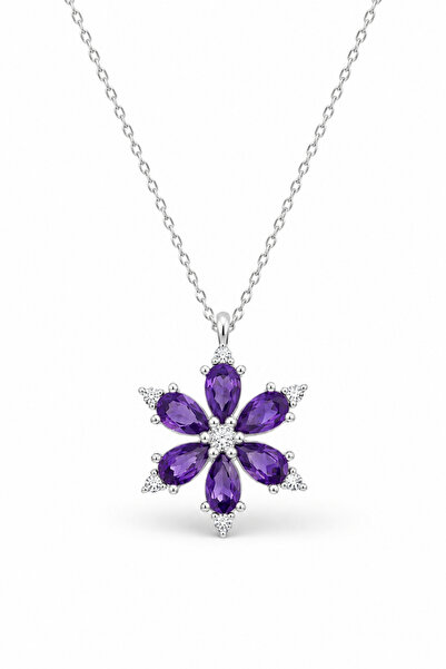 Lucente Jewellery قلادة نسائية مميزة مع علبة - قلادة نسائية على شكل زهرة اللو...