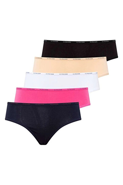 U.S. Polo Assn. Slip pentru femei, multicolor, 5 piese, cu talie înaltă 67002