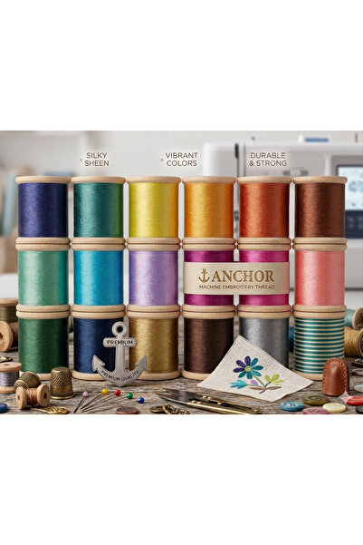 Anchor makine nakış ipliği cotton 5 ADET karışık renklerde
