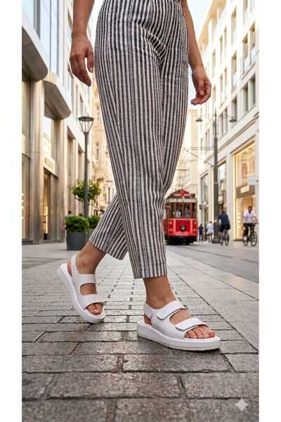 Oneka Shoes Women's Daily Sandals White Napa 120606Sab1703