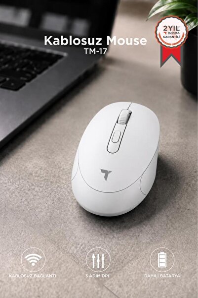 Torima Mouse Çift Modlu Sessiz Kablosuz Fare TM17 Beyaz