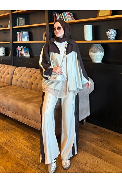 ALLİNOFFİCİAL Tencel Eşofman Takımı Kahverengi