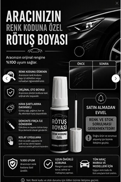 Genel Markalar Aracınızın Renk Koduna Özel Rötuş Boyası- ( Satın Almadan Evve...