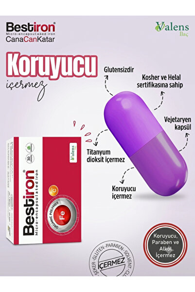 Bestiron KAPSÜL Demir ve C Vitamini İçeren Takviye Edici Gıda 30