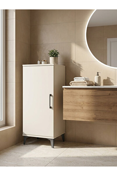 Dienni Hyperion Komodin Tek Raflı Tek Kapaklı Çok Amaçlı Banyo Dolabı 44x44x1...