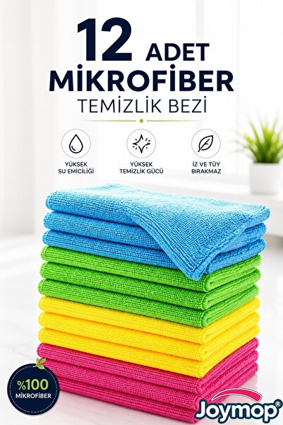 ECHOTEX (12 ADET) 40x40 Cm Mikrofiber Mutfak Ve Genel Temizlik Bezi, Yumuşak ...