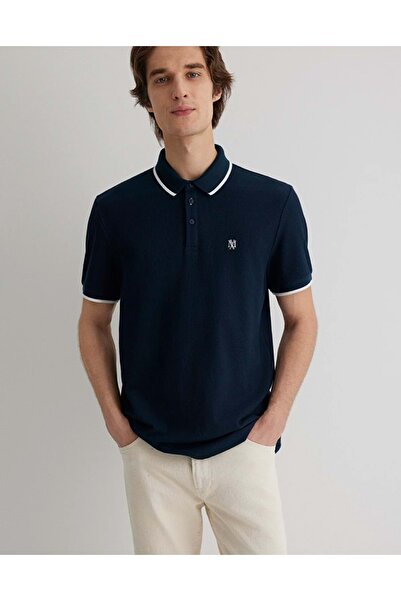 Mavi M066039 Seal Logo Stripe Detailed Polo Collar T-Shirt Men's T-Shirt Dark...