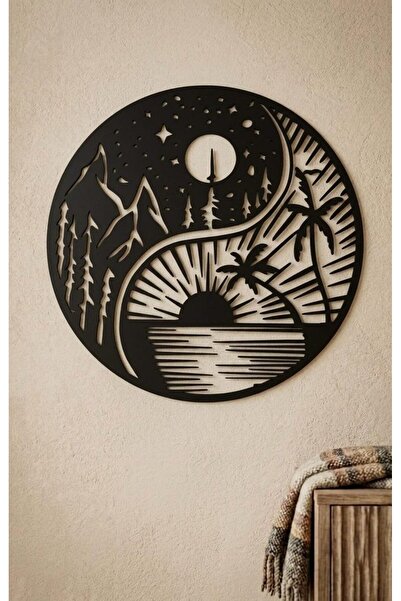 Yin Yang 6mm Kalın MDF Duvar Tablosu | Yoga Meditasyon Dekoru | Salon ve Spa Duvar Süsü 30x30
