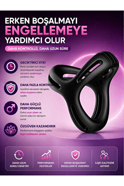 Sensvia Ultra Esnek Yapıda Elastik Yumuşak Silikon Rahat Takılabilir Süper Testis Penis Halkası