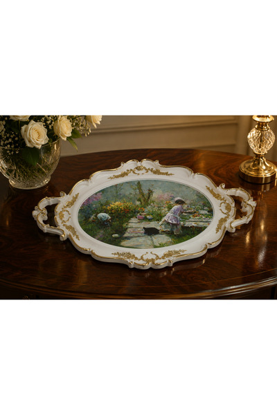 Zucci Home Hürrem Lüx Presentation Tray |   Spring Garden - Decorative Servin...