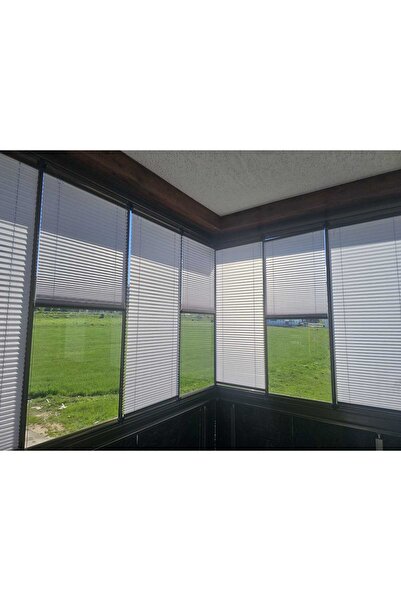 sk plised perde KATLANABİLİR CAM BALKON PERDESİ - AÇIK GRİ