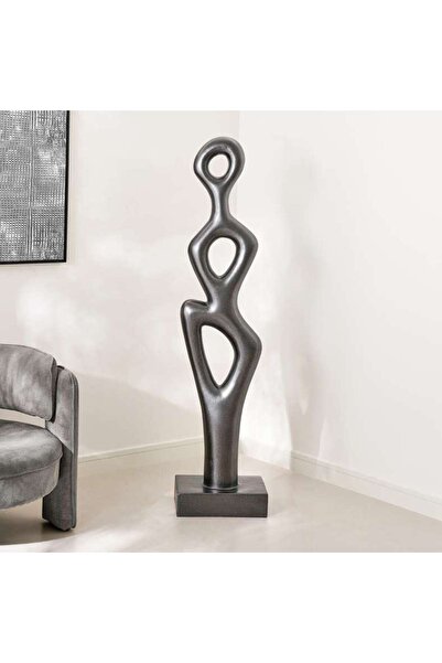 PAN HOME تمثال ديكور من البولي ريزين من وينتو 40×30×164.5 سم - أسود